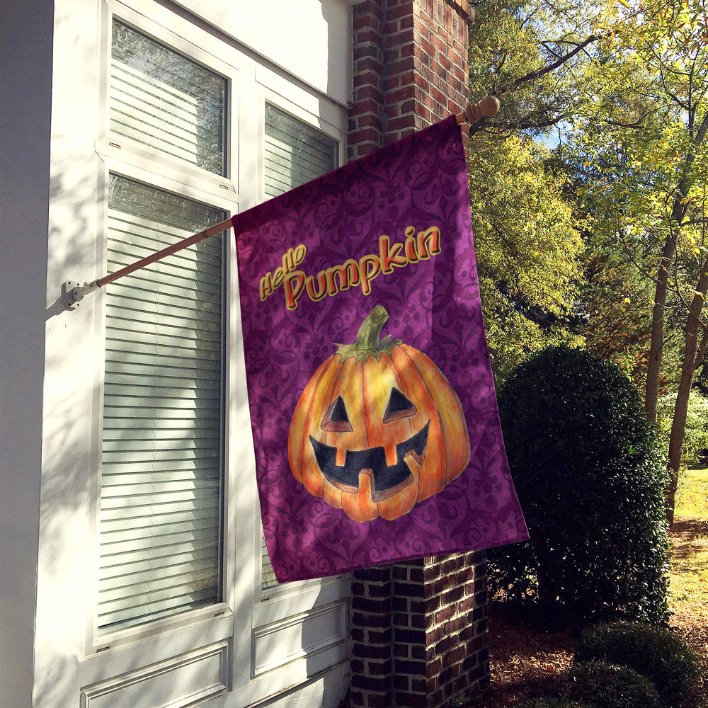 Hello Pumpkin Halloween Flag Canvas House Size  the-store.com.