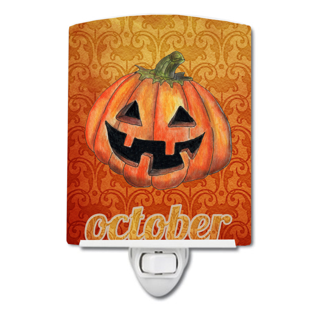 October Pumpkin Halloween Ceramic Night Light SB3020CNL - the-store.com