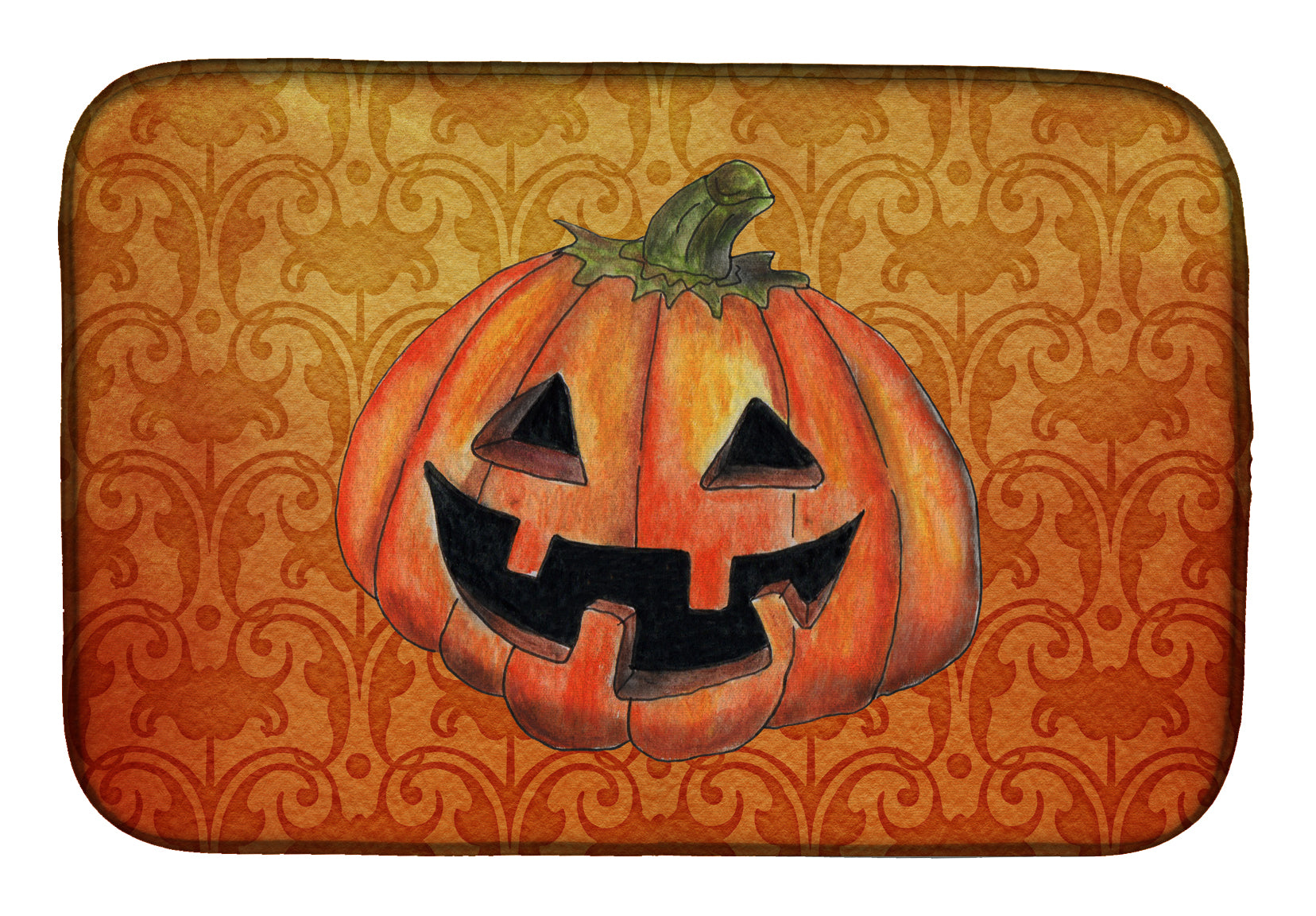 October Pumpkin Halloween Dish Drying Mat SB3020DDM  the-store.com.