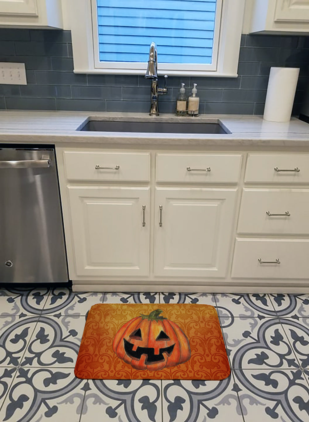 October Pumpkin Halloween Machine Washable Memory Foam Mat SB3020RUG - the-store.com