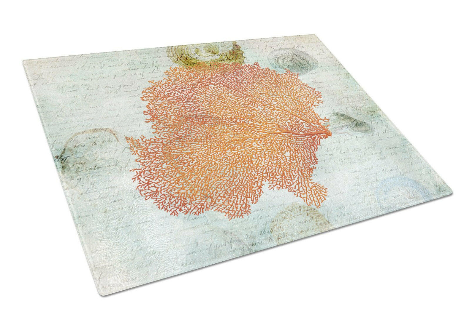 Coral Pink Glass Cutting Board Large by Caroline's Treasures