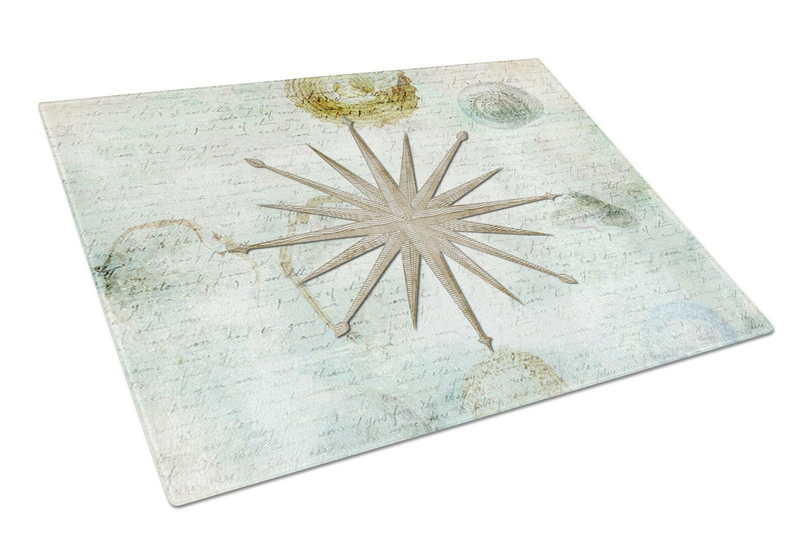 Shells Navagation Star Glass Cutting Board Large by Caroline's Treasures