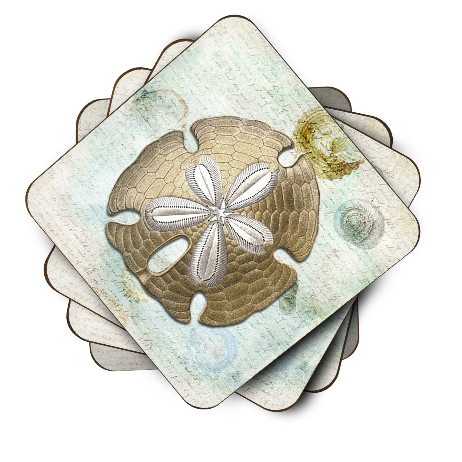 Set of 4 Sand Dollar  Foam Coasters - the-store.com