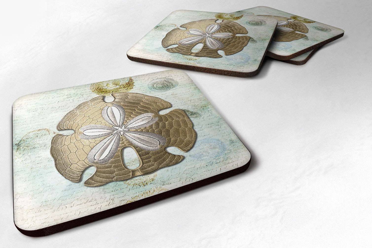 Set of 4 Sand Dollar  Foam Coasters - the-store.com