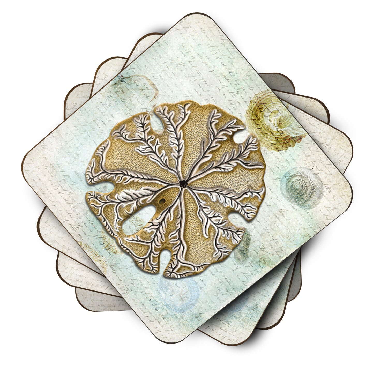 Set of 4 Sand Dollar  Foam Coasters - the-store.com