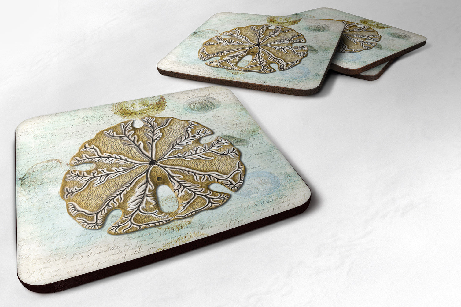 Set of 4 Sand Dollar  Foam Coasters - the-store.com