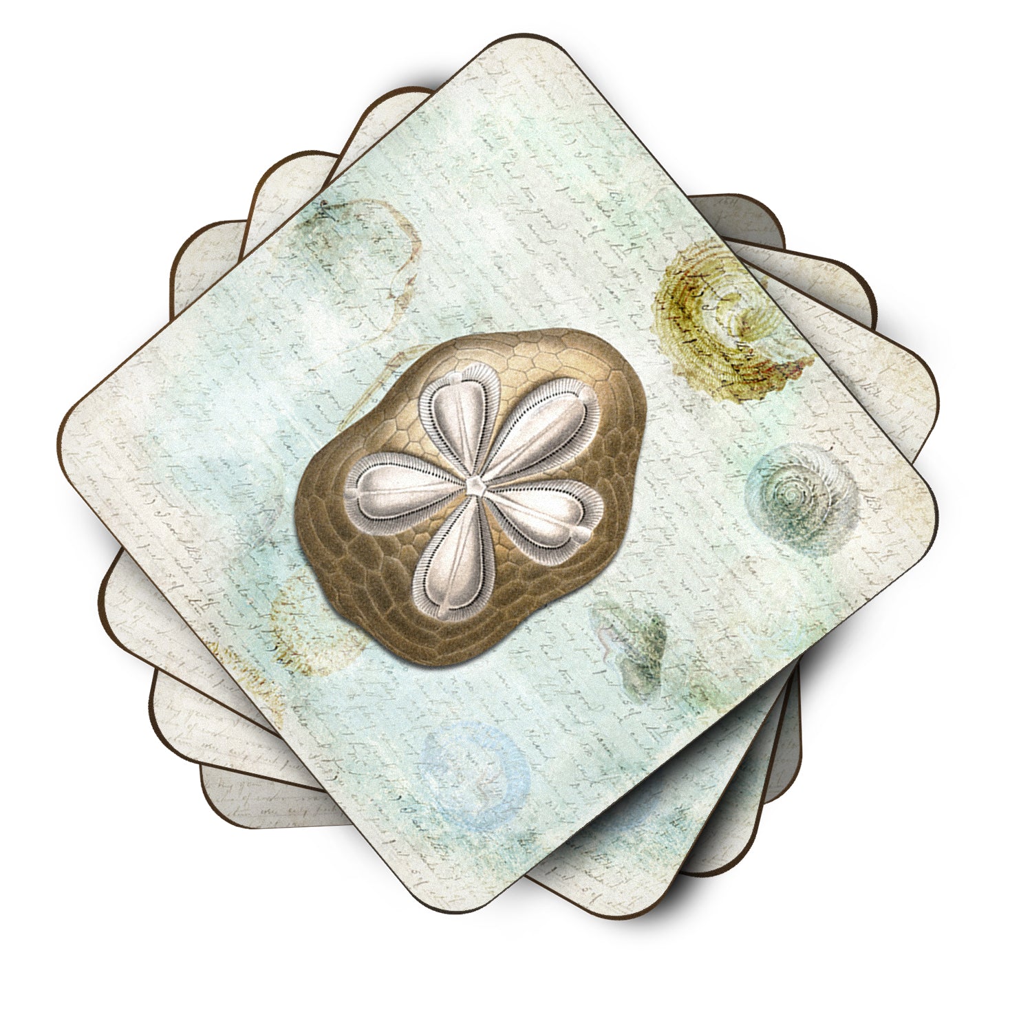 Set of 4 Sand Dollar  Foam Coasters - the-store.com