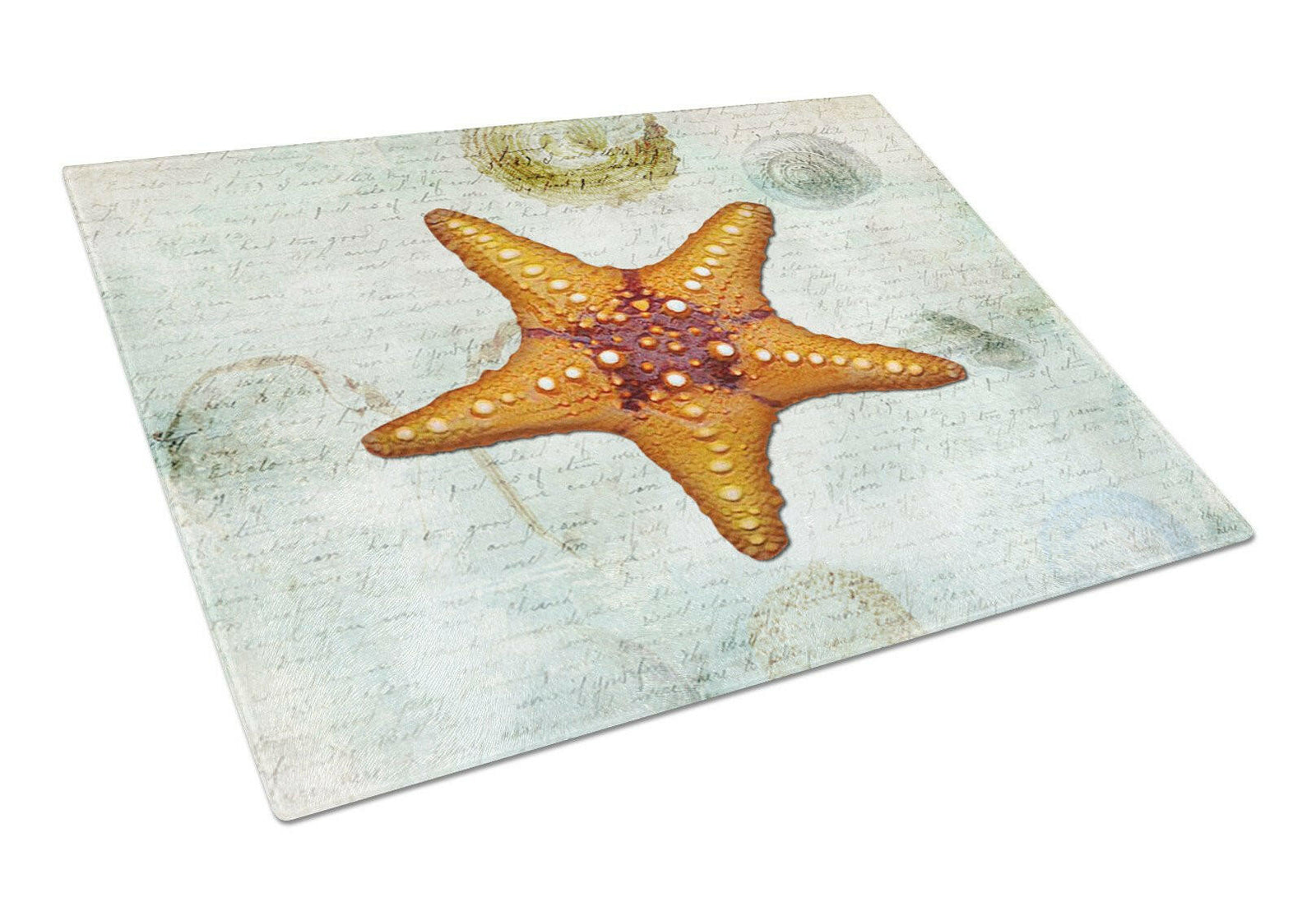 Starfish  Glass Cutting Board Large by Caroline's Treasures