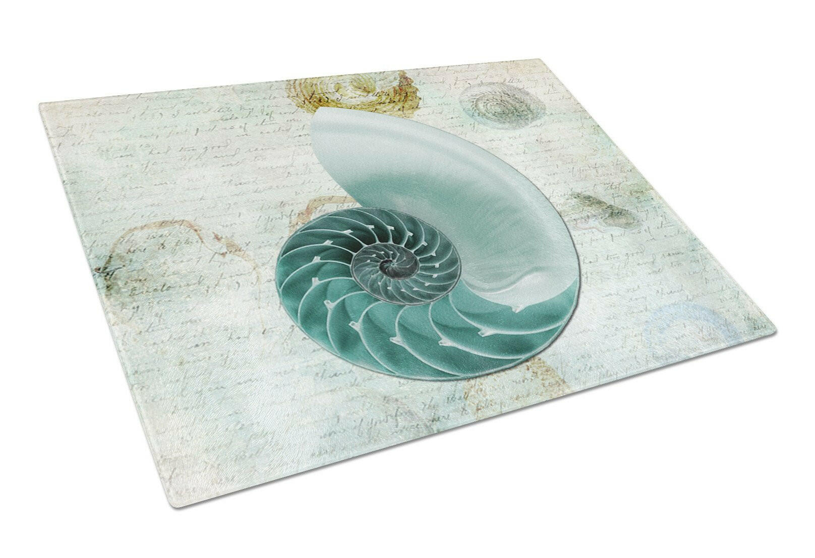 Shells  Glass Cutting Board Large by Caroline's Treasures