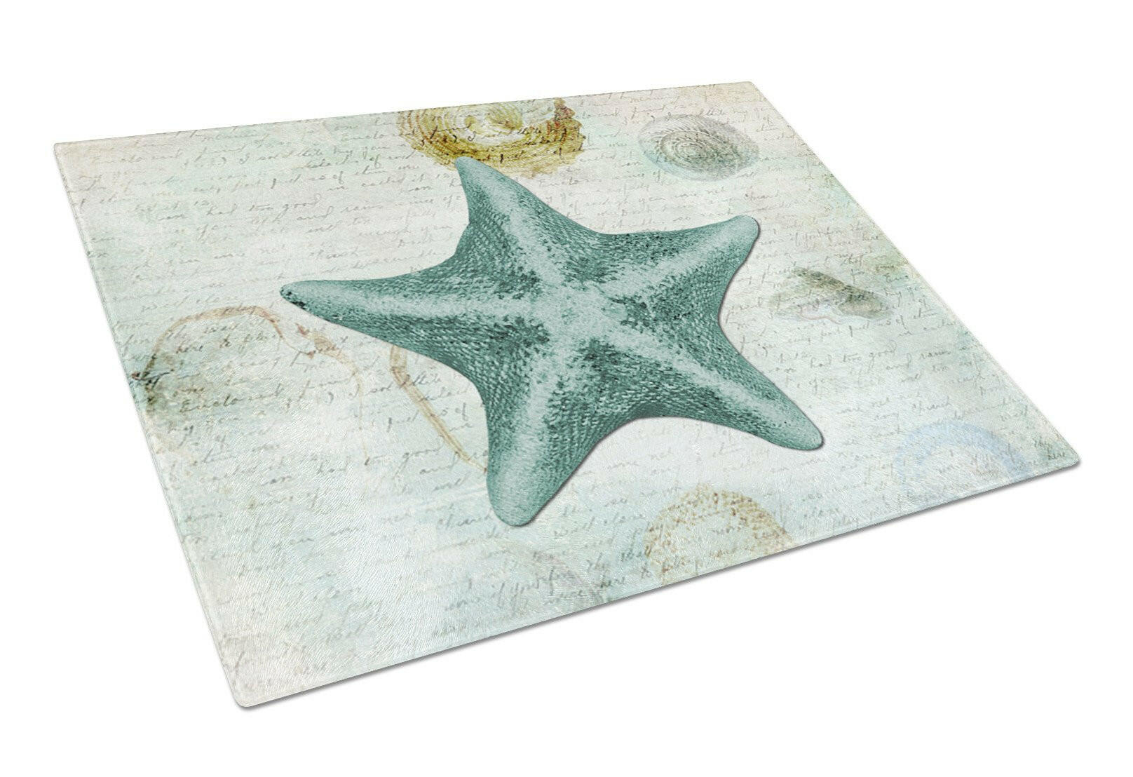 Starfish  Glass Cutting Board Large by Caroline's Treasures