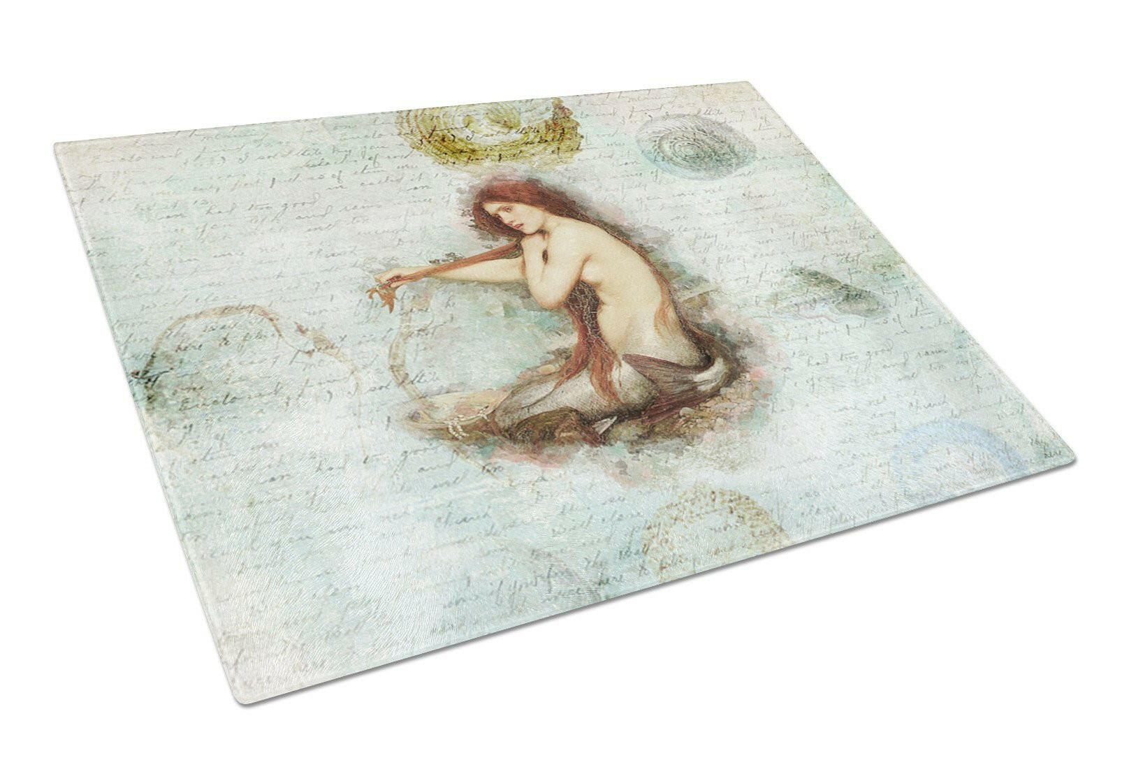 Mermaids and Mermen  Glass Cutting Board Large by Caroline's Treasures