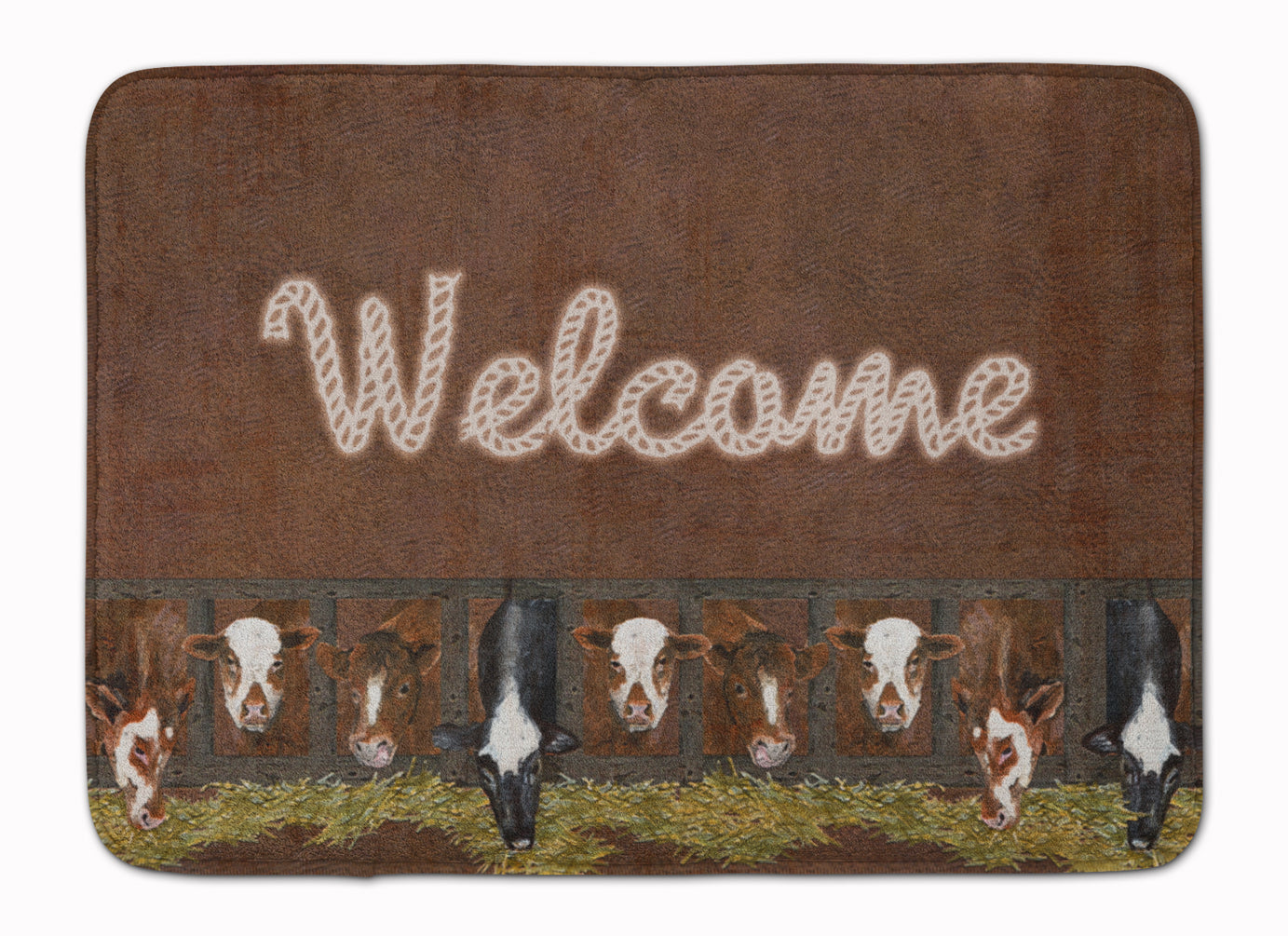 Welcome Mat with Cows Machine Washable Memory Foam Mat SB3058RUG - the-store.com