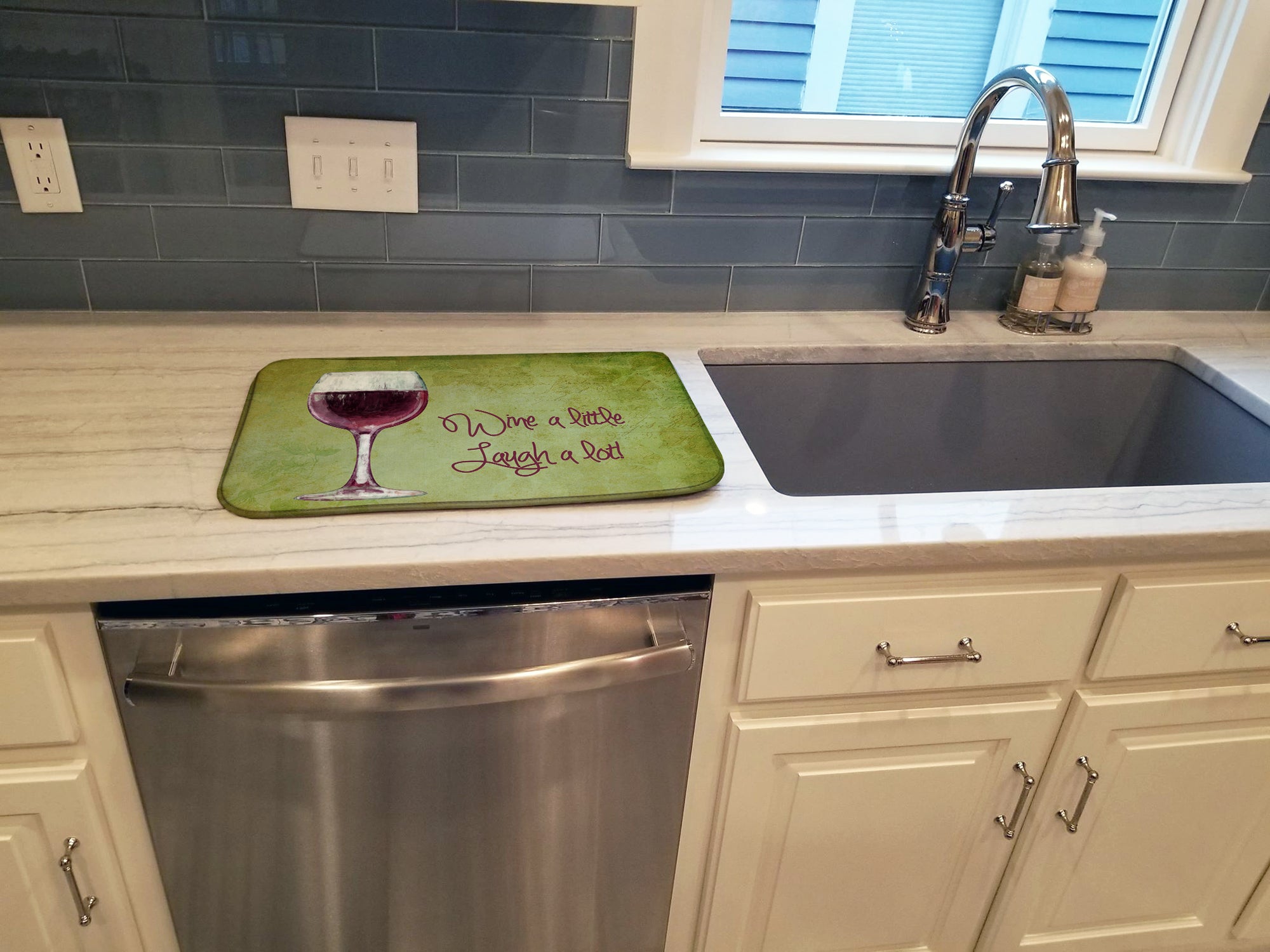 Wine a little laugh a lot Dish Drying Mat SB3067DDM  the-store.com.