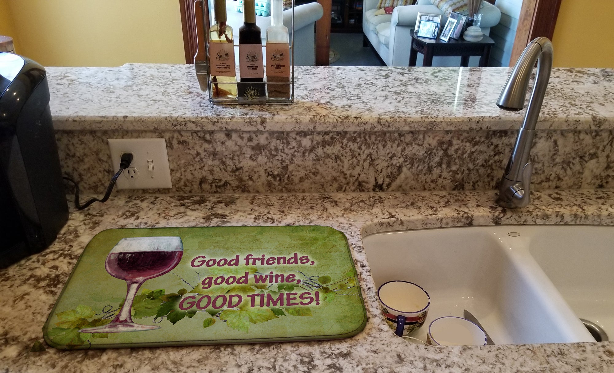 Good friends, good wine, good times Dish Drying Mat SB3070DDM  the-store.com.