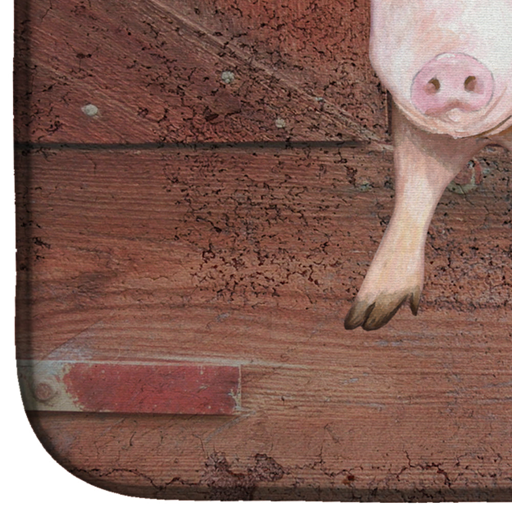 Pig at the barn door Dish Drying Mat SB3072DDM  the-store.com.