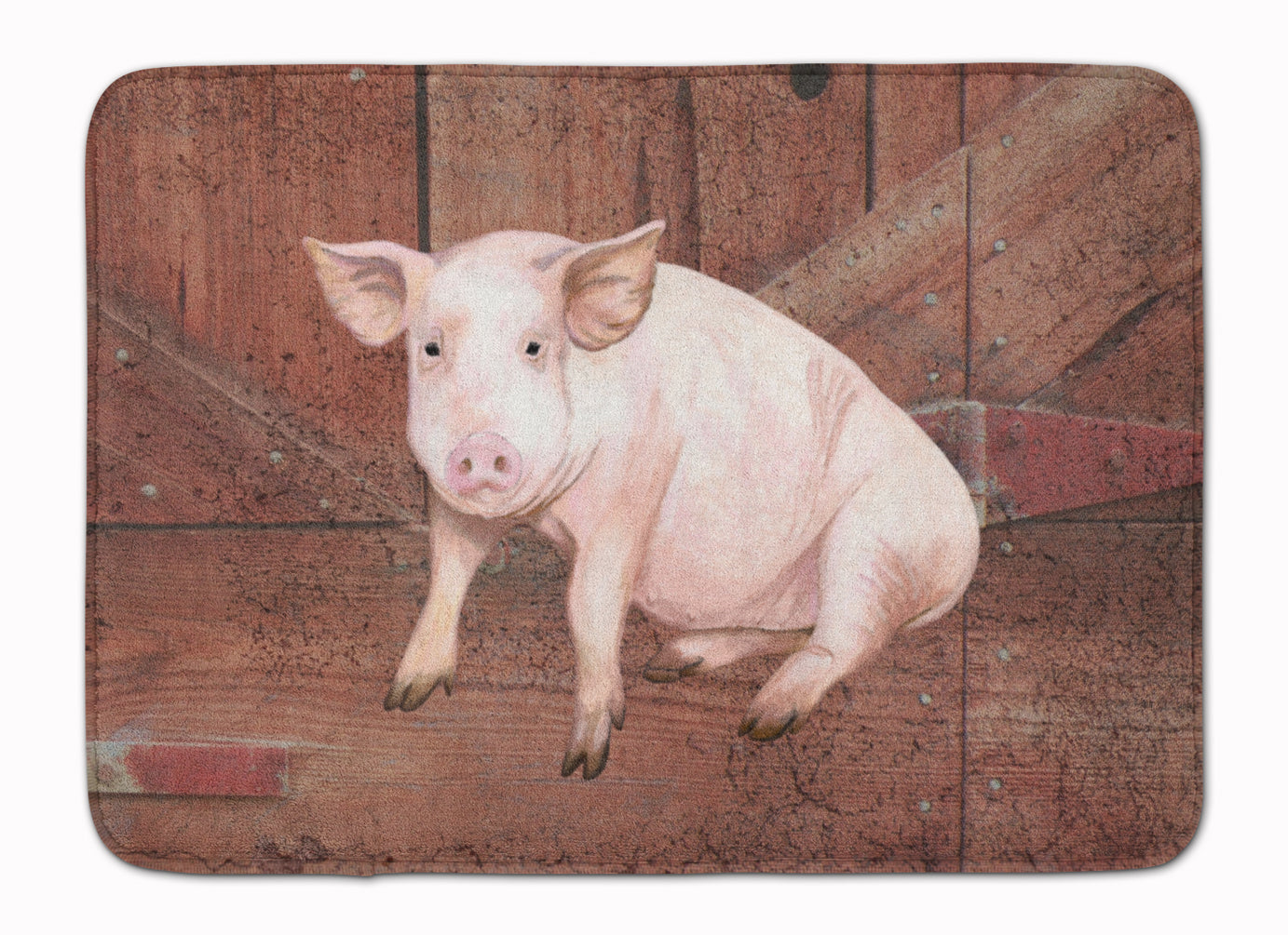 Pig at the barn door Machine Washable Memory Foam Mat SB3072RUG - the-store.com