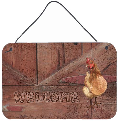 Welcome Chicken Aluminium Metal Wall or Door Hanging Prints SB3075DS812 by Caroline's Treasures