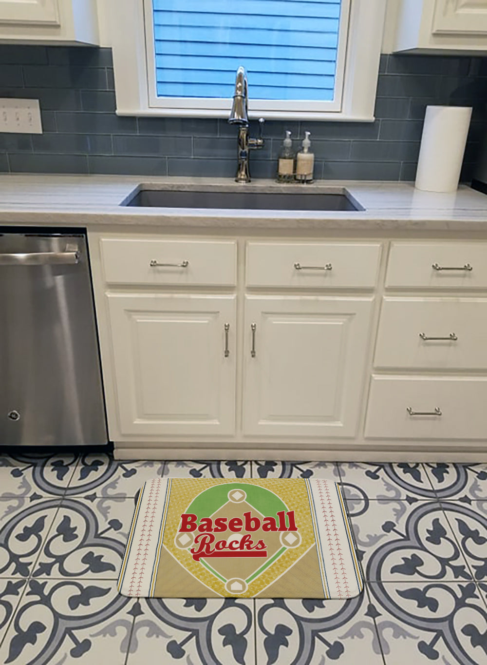 Baseball Rules Machine Washable Memory Foam Mat SB3077RUG - the-store.com