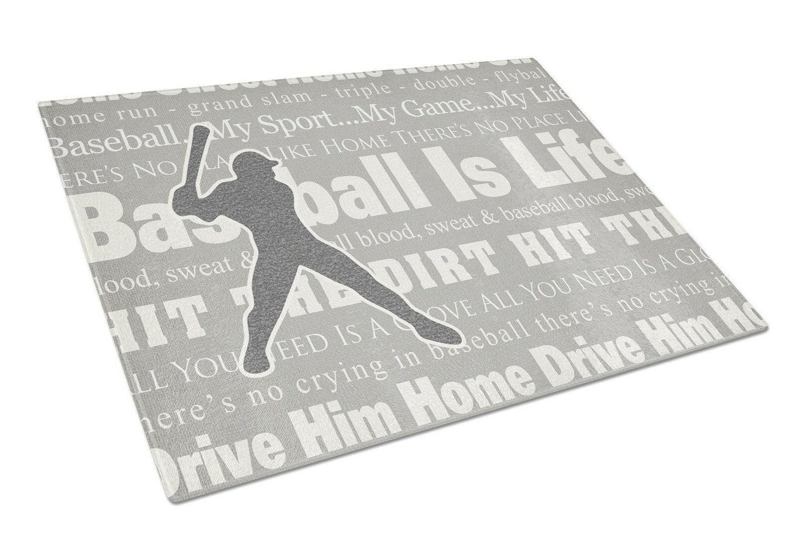 Baseball is Life Glass Cutting Board Large Size SB3078LCB by Caroline's Treasures