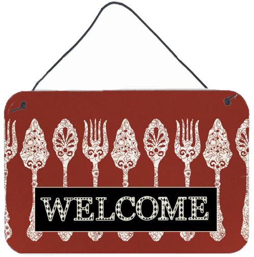 Serving Spoons Welcome Aluminium Metal Wall or Door Hanging Prints SB3090DS812 by Caroline&#39;s Treasures