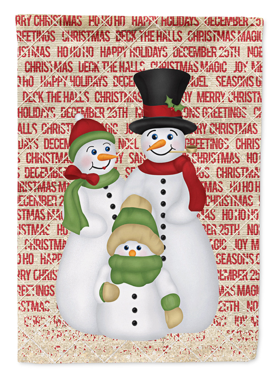 Snowman Family Snowpeople Flag Canvas House Size SB3116CHF  the-store.com.