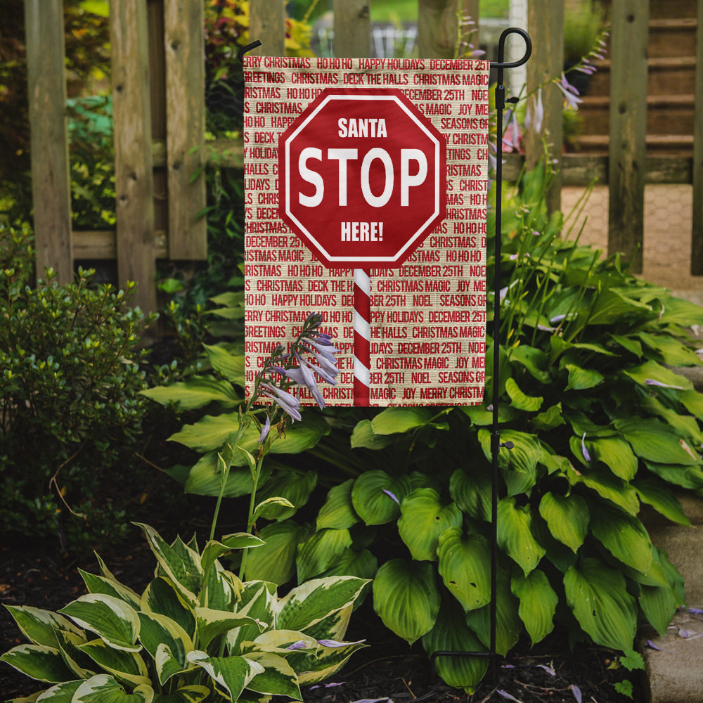 Santa Claus Stop Here Stop Sign Flag Garden Size  the-store.com.