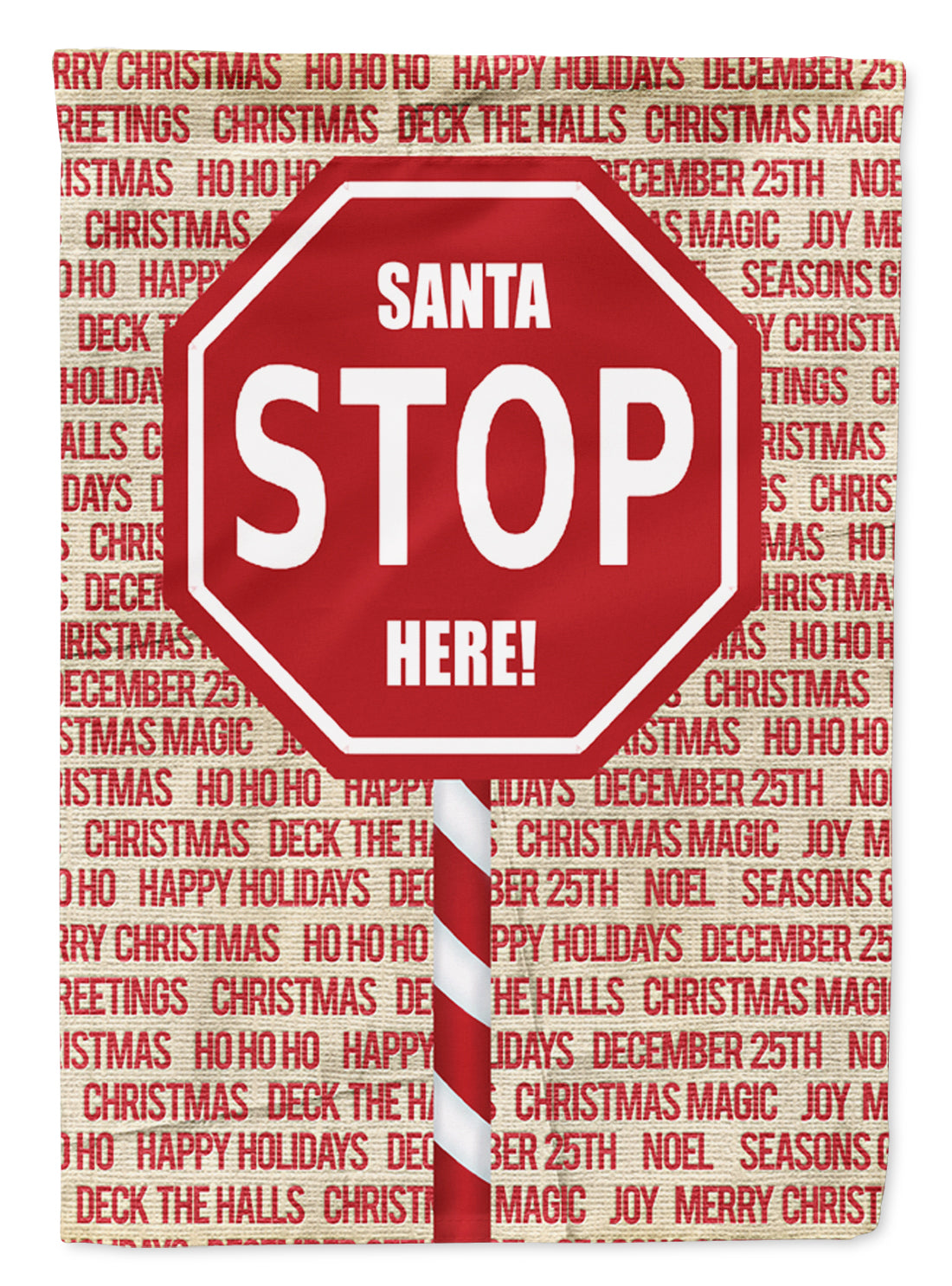 Santa Claus Stop Here Stop Sign Flag Garden Size  the-store.com.