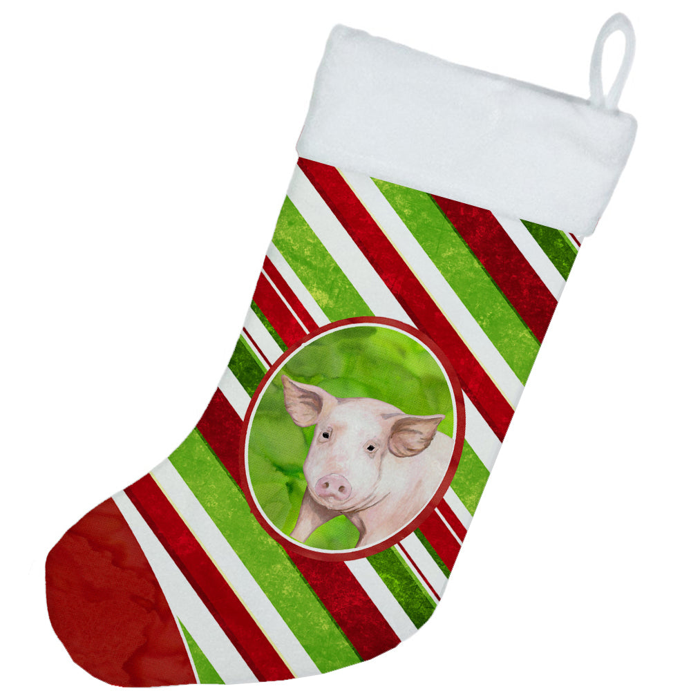 Pig Candy Cane Holiday Christmas Christmas Stocking SB3136-CS  the-store.com.