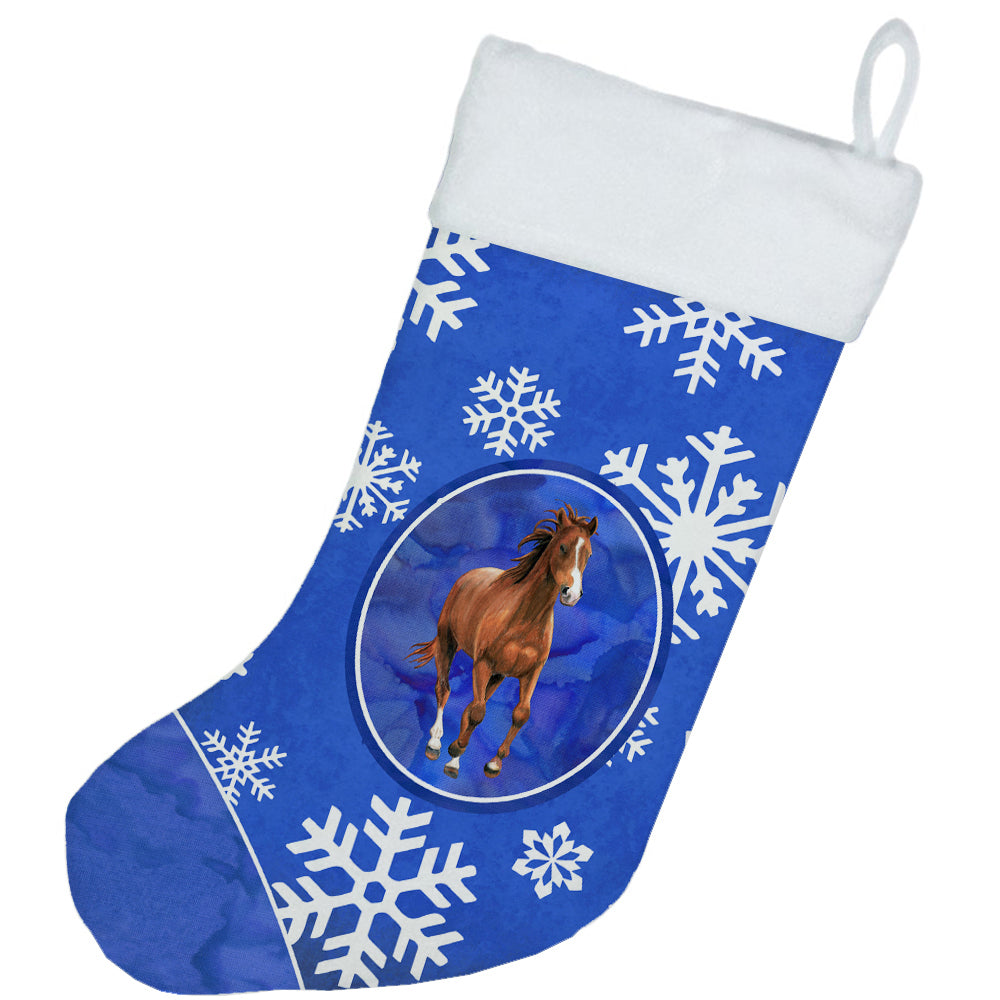 Horse Winter Snowflakes Holiday Christmas Stocking SB3150-CS  the-store.com.