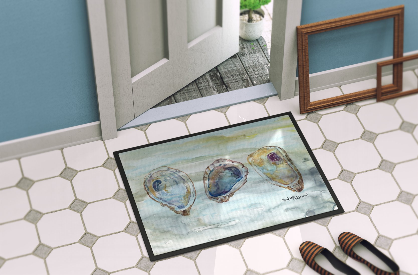 Oysters Watercolor Indoor or Outdoor Mat 24x36 SC2001JMAT by Caroline's Treasures