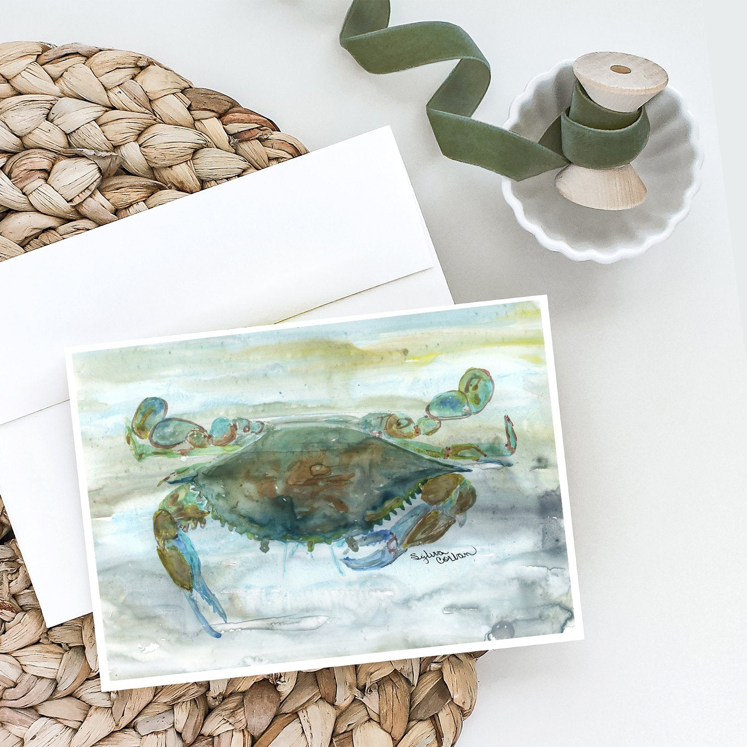 Buy this Crab a leg up Watercolor Greeting Cards and Envelopes Pack of 8