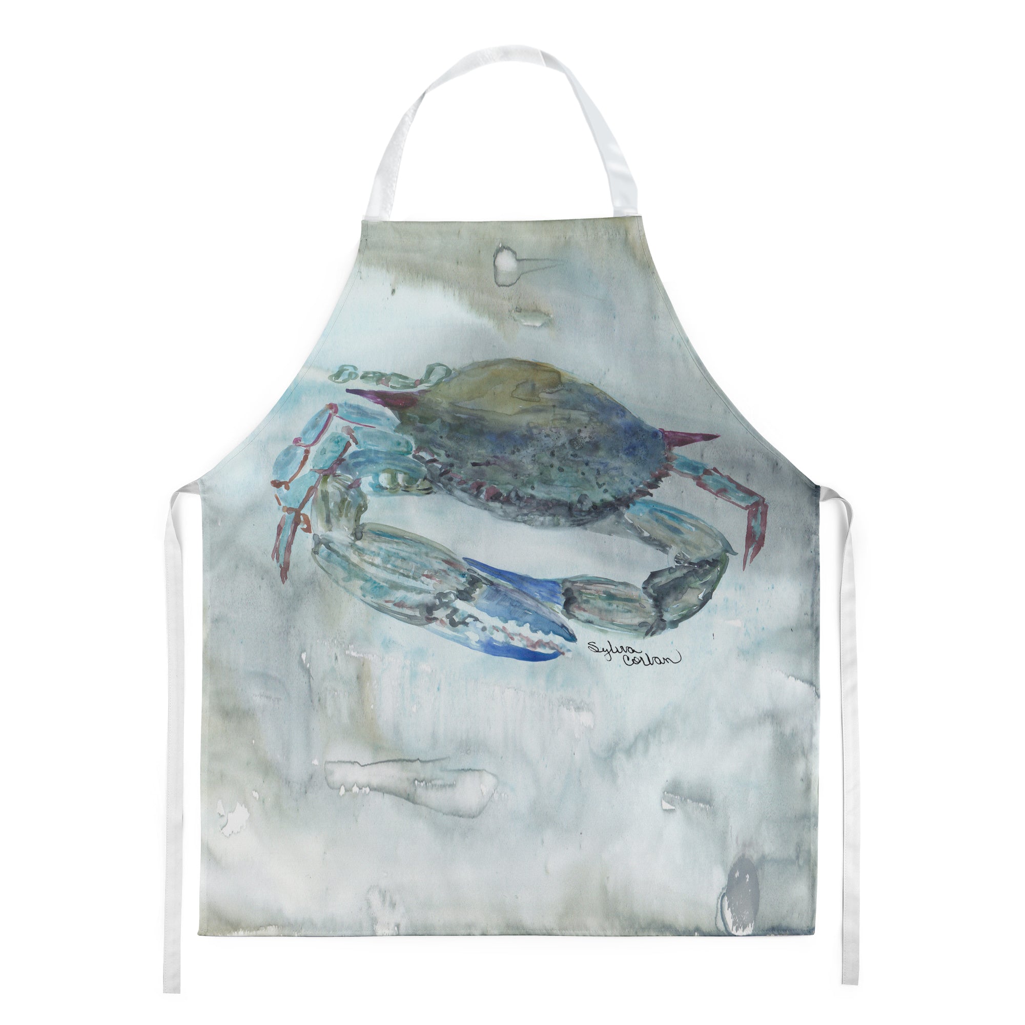 Blue Crab Watercolor Apron SC2003APRON  the-store.com.