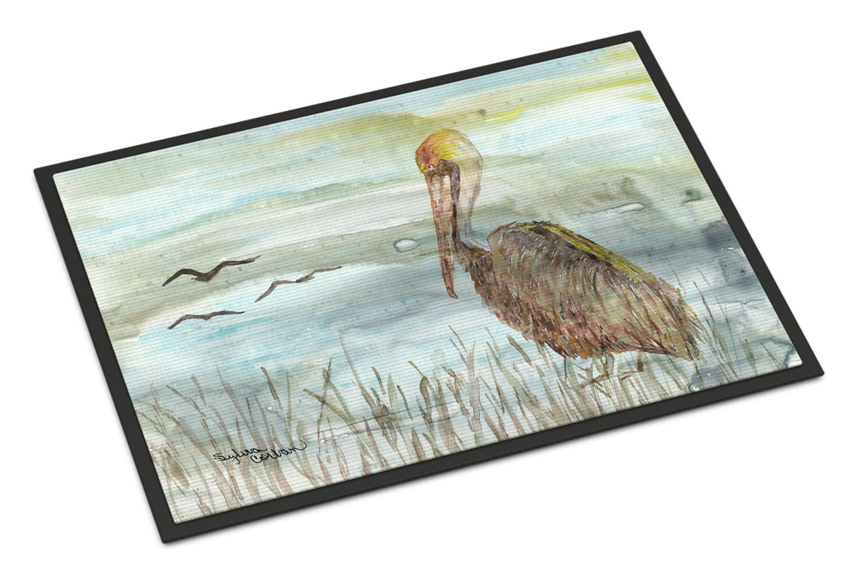 Brown Pelican Watercolor Indoor or Outdoor Mat 18x27 SC2009MAT - the-store.com