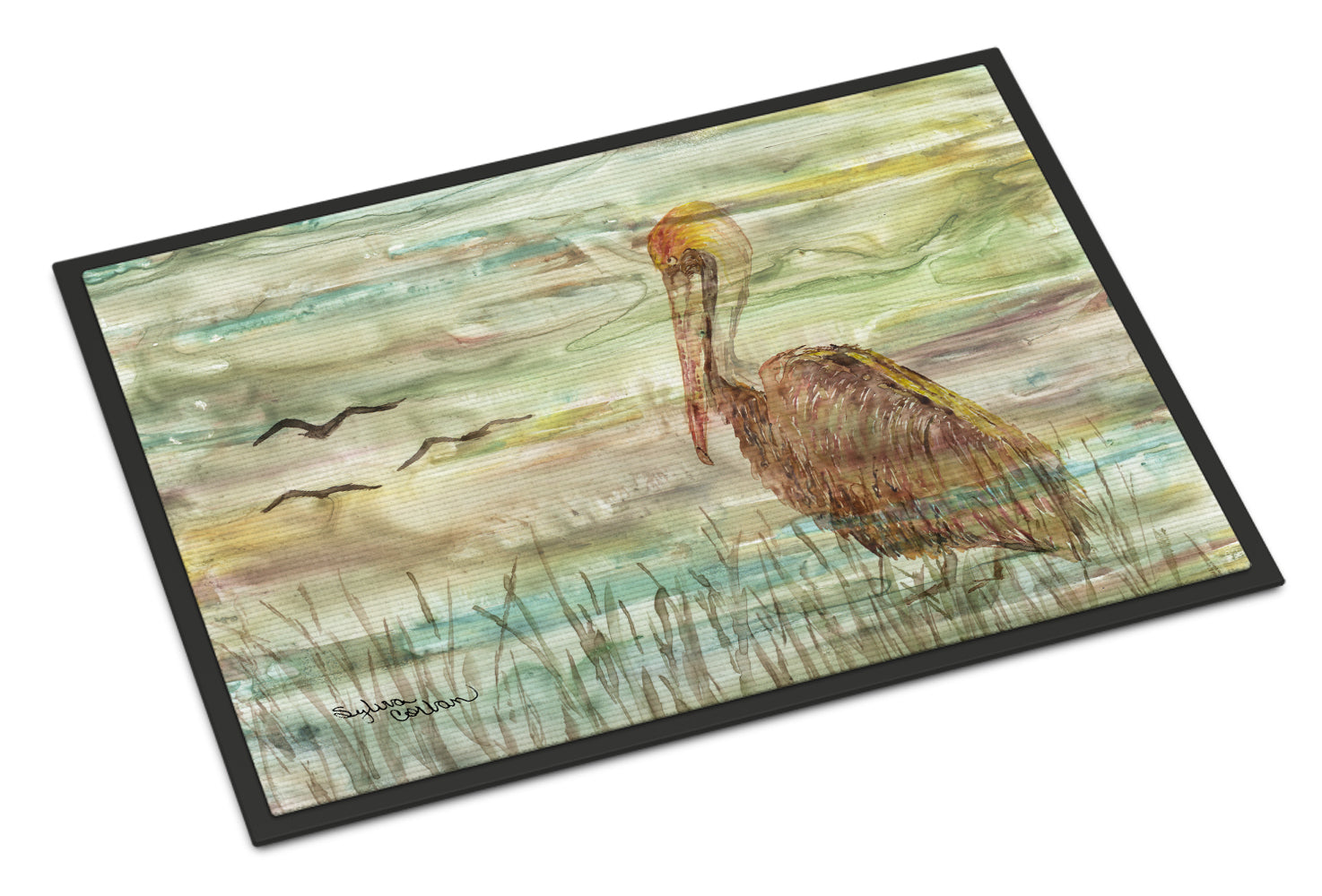 Brown Pelican Sunset Indoor or Outdoor Mat 18x27 SC2011MAT - the-store.com