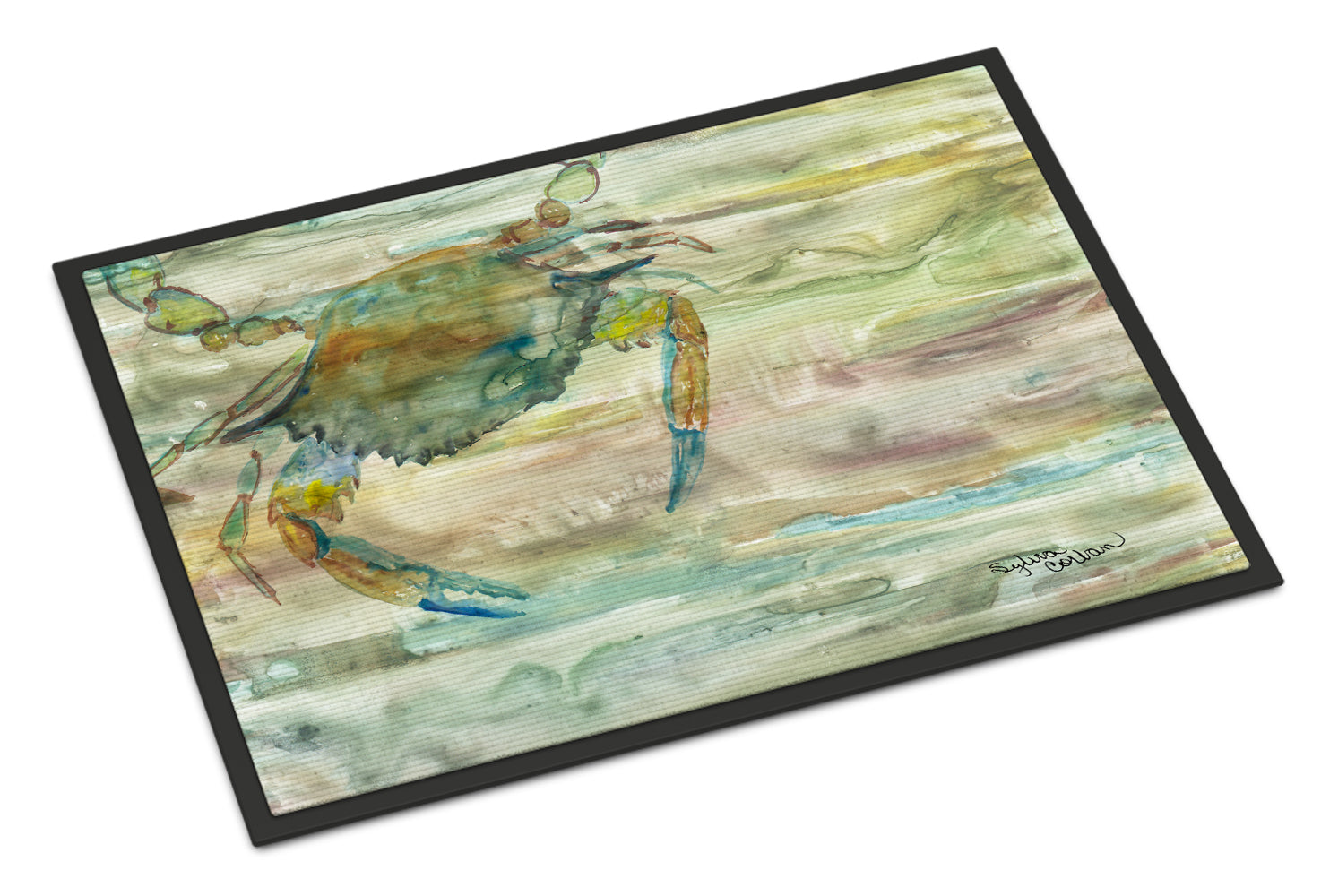 Blue Crab Sunset Indoor or Outdoor Mat 18x27 SC2013MAT - the-store.com