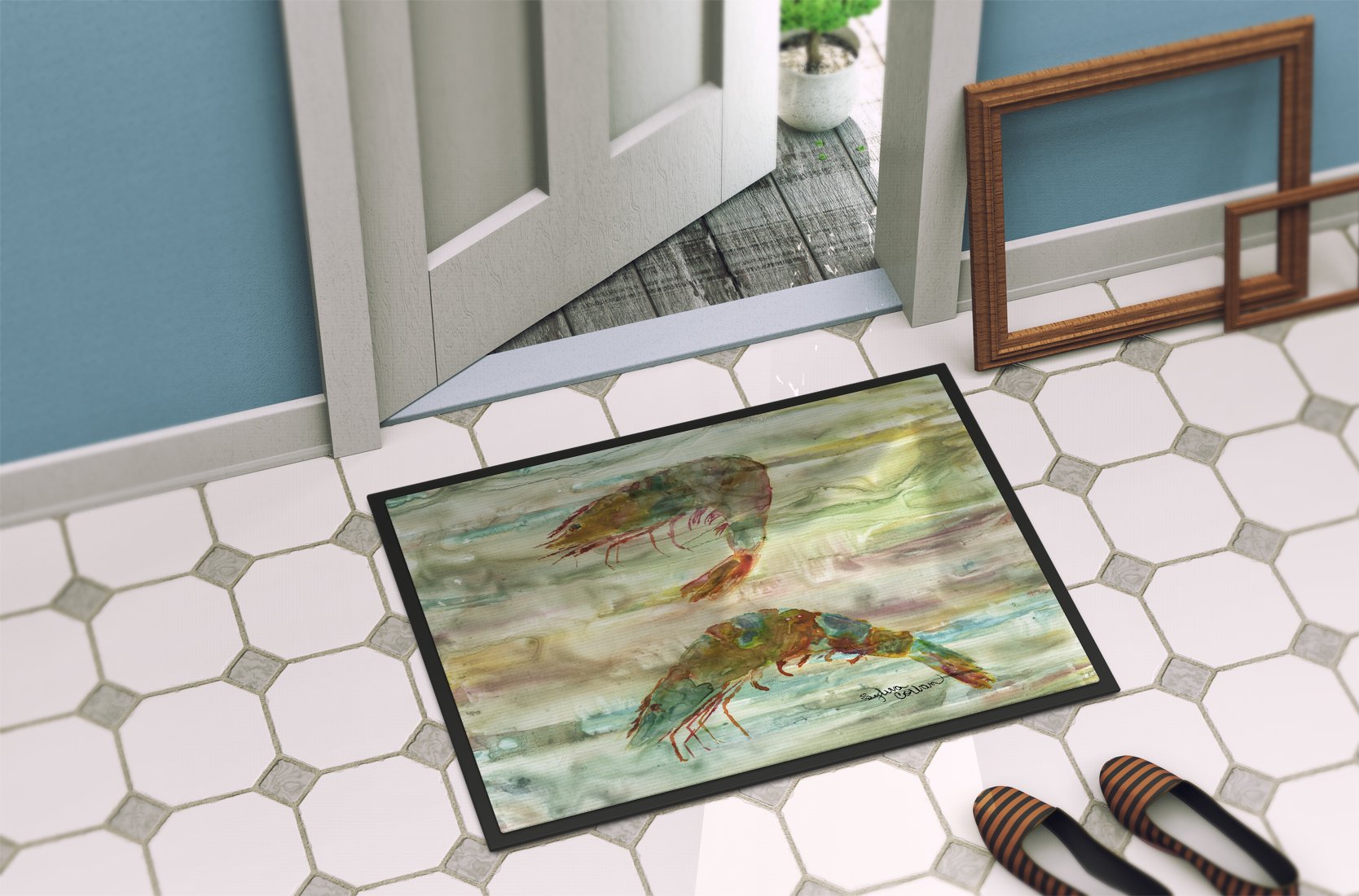 Shrimp Sunset Indoor or Outdoor Mat 24x36 SC2014JMAT by Caroline's Treasures