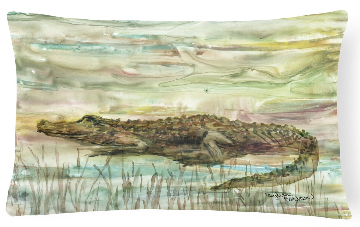 Alligator Sunset Canvas Fabric Decorative Pillow SC2016PW1216 by Caroline&#39;s Treasures