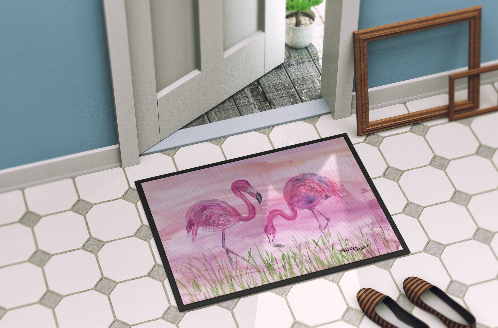 Flamingos Indoor or Outdoor Mat 24x36 SC2018JMAT by Caroline's Treasures