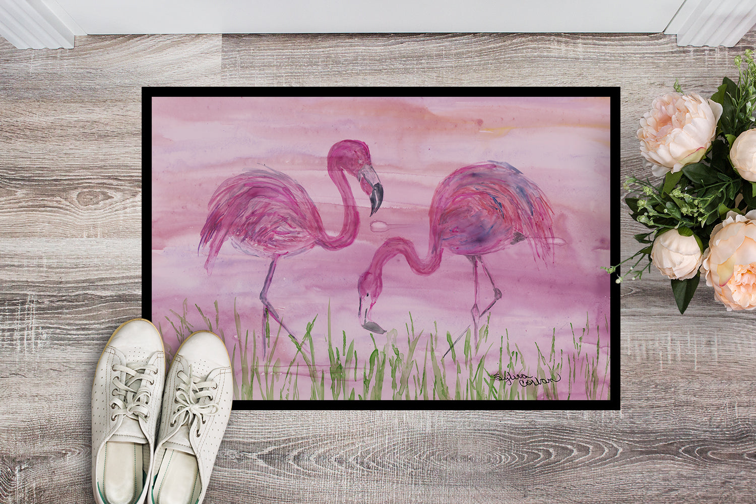 Flamingos Indoor or Outdoor Mat 18x27 SC2018MAT - the-store.com