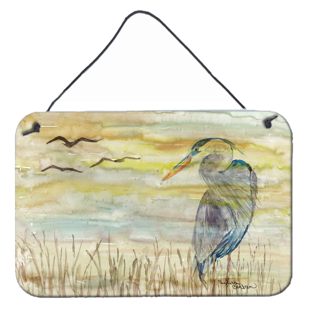 Blue Heron Yellow Sky Wall or Door Hanging Prints SC2020DS812 by Caroline's Treasures