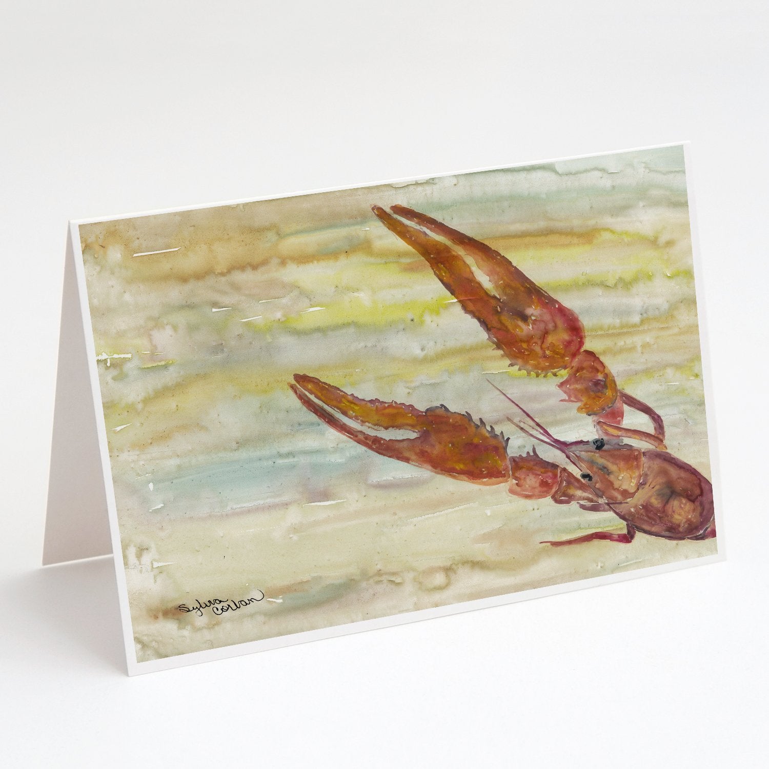 Buy this Crawfish Yellow Sky Greeting Cards and Envelopes Pack of 8