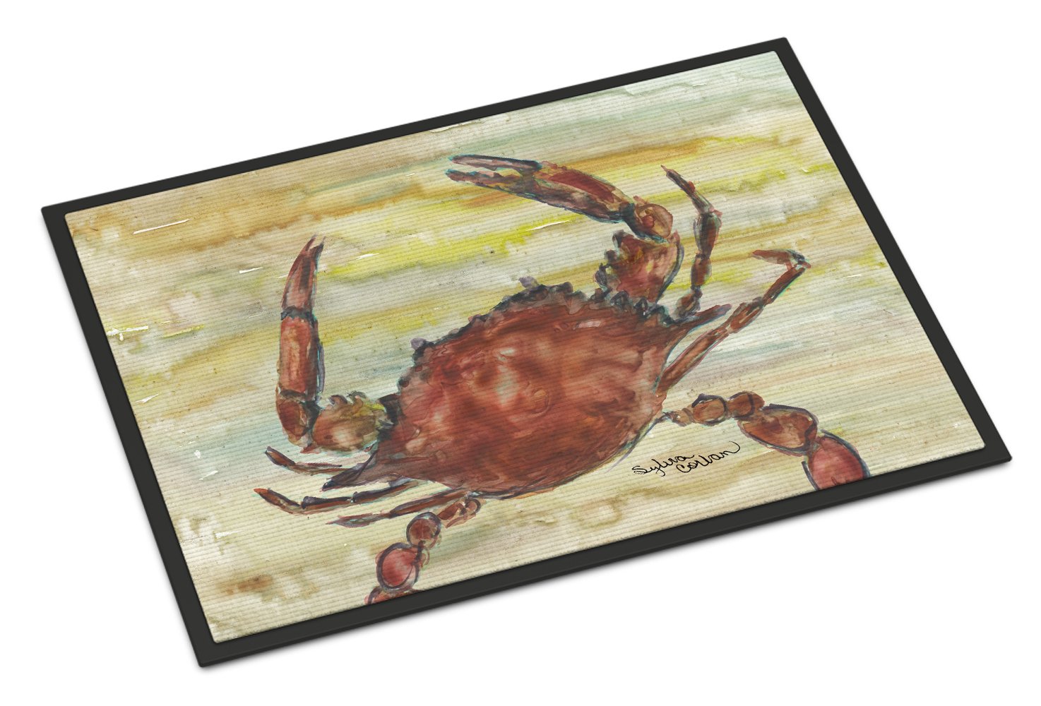 Cooked Crab Yellow Sky Indoor or Outdoor Mat 24x36 SC2022JMAT by Caroline's Treasures