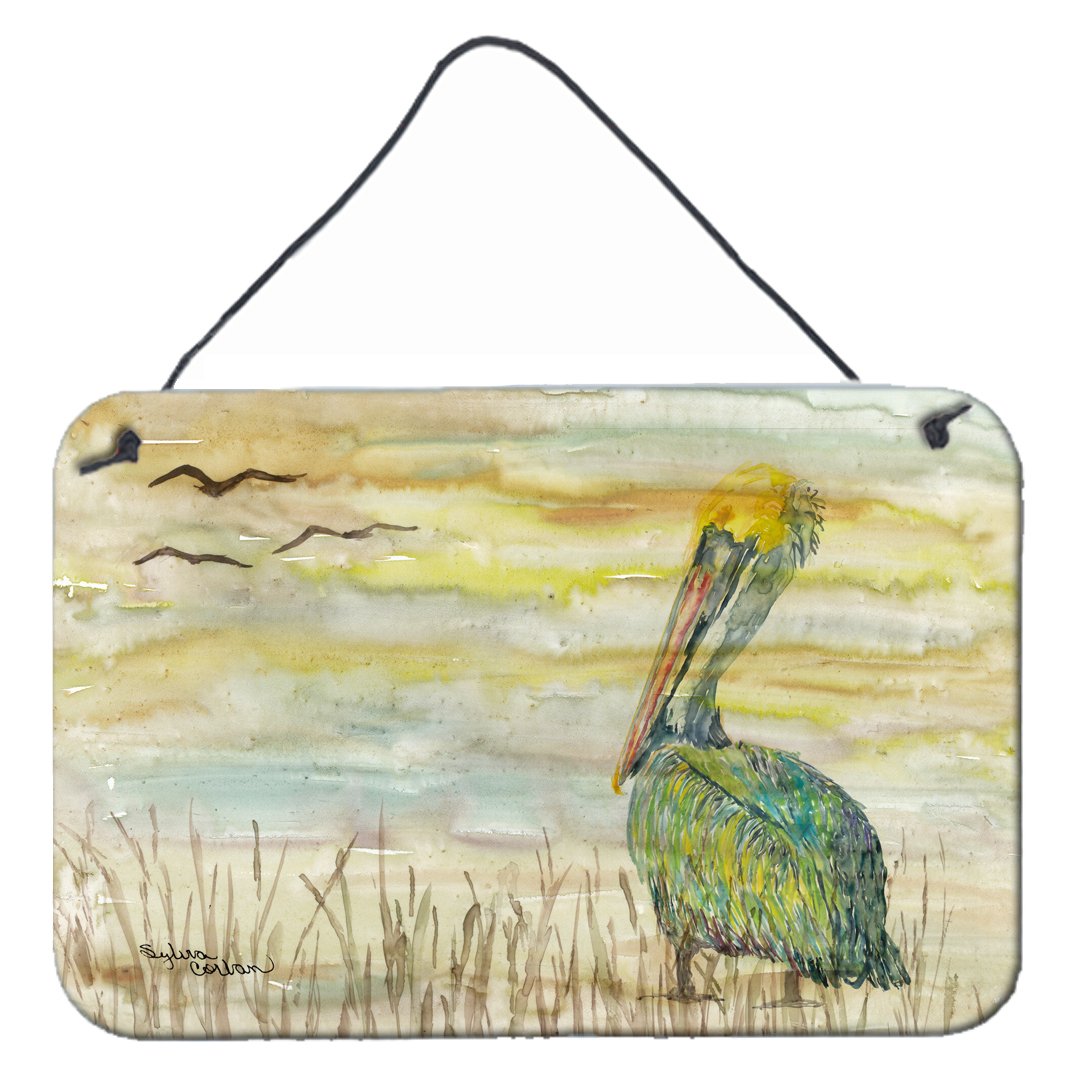 Pelican Yellow Sky Wall or Door Hanging Prints SC2024DS812 by Caroline's Treasures