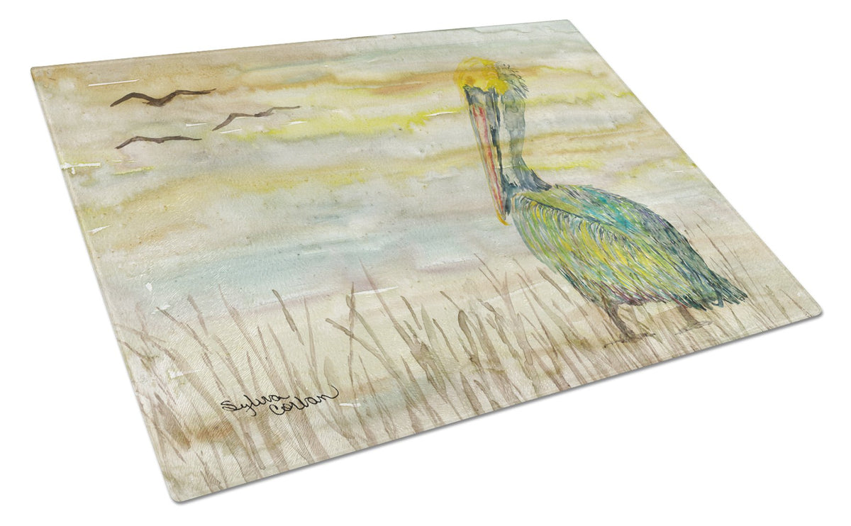 Pelican Yellow Sky Glass Cutting Board Large SC2024LCB by Caroline&#39;s Treasures