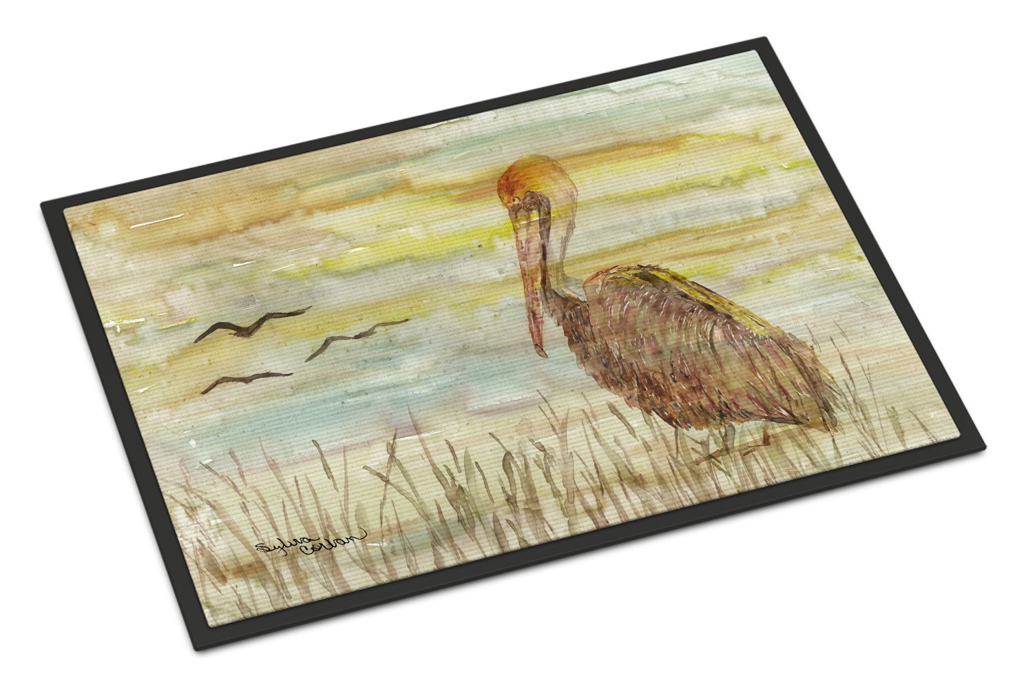 Brown Pelican Yellow Sky Indoor or Outdoor Mat 24x36 SC2025JMAT by Caroline's Treasures