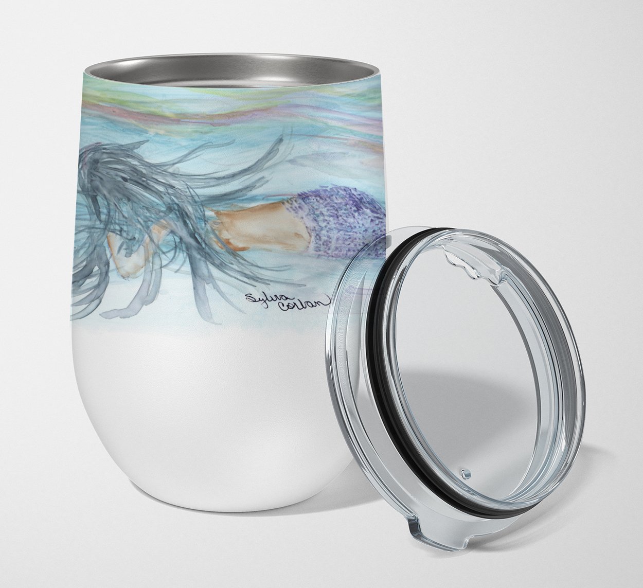 Buy this Mermaids Stainless Steel 12 oz Stemless Wine Glass