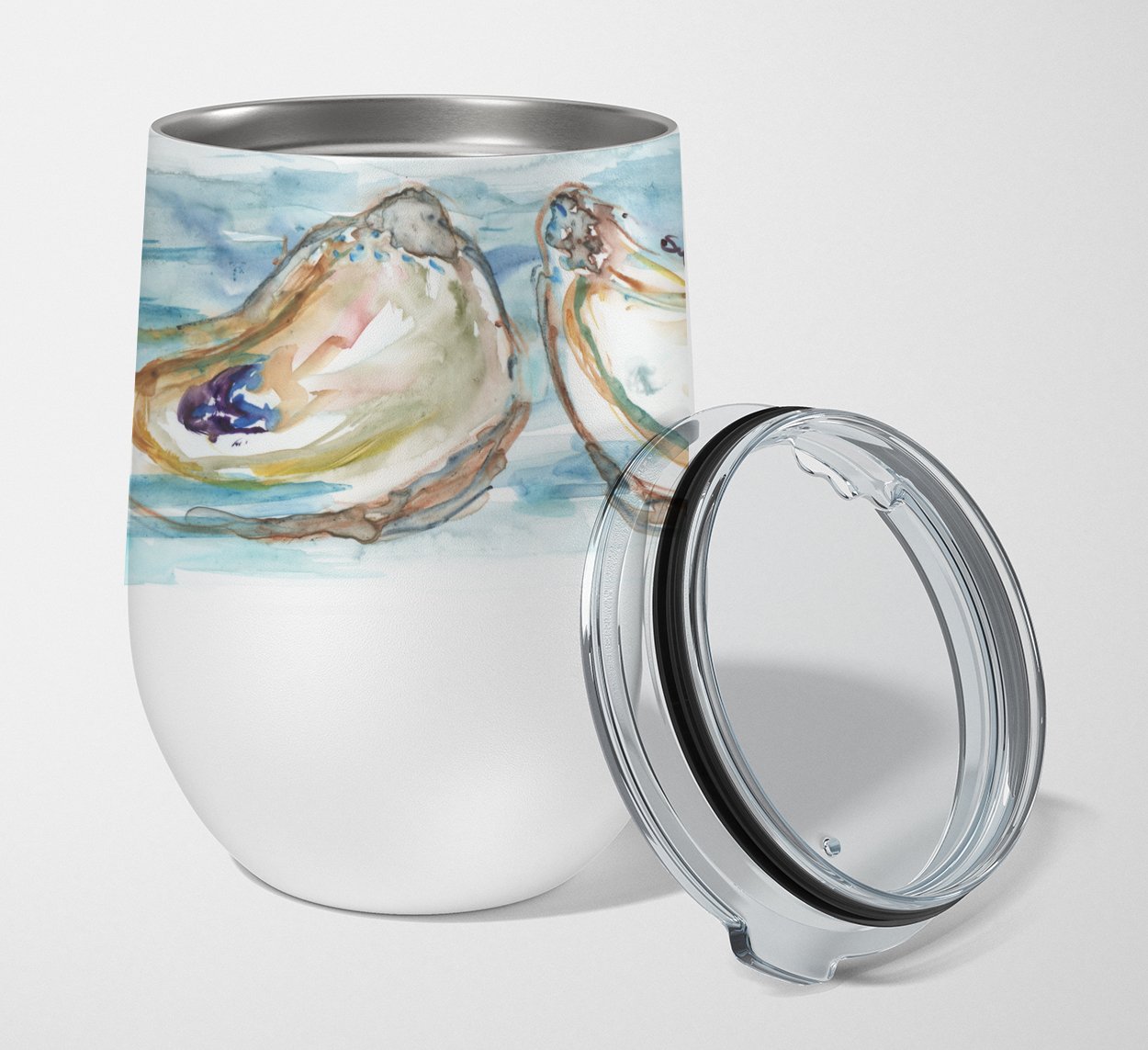 Buy this Oysters Stainless Steel 12 oz Stemless Wine Glass