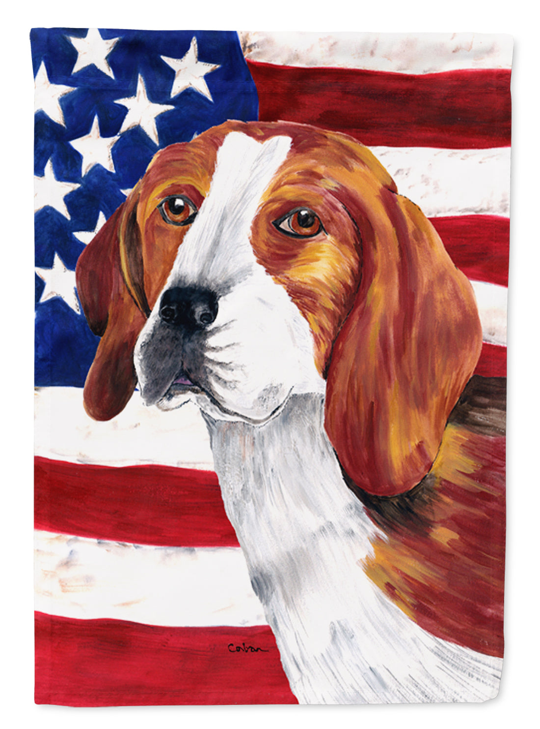 USA American Flag with Beagle Flag Garden Size.