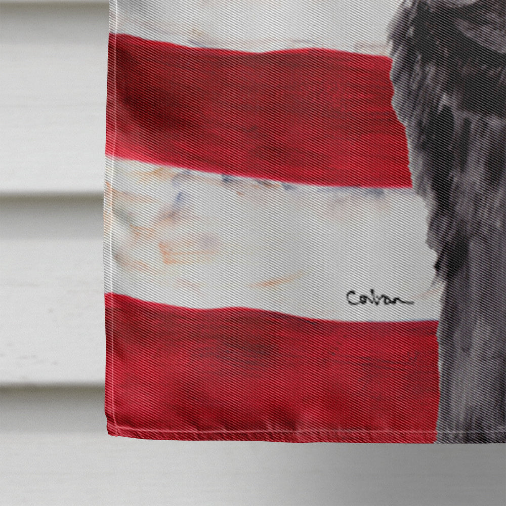 USA American Flag with Pug Flag Canvas House Size  the-store.com.