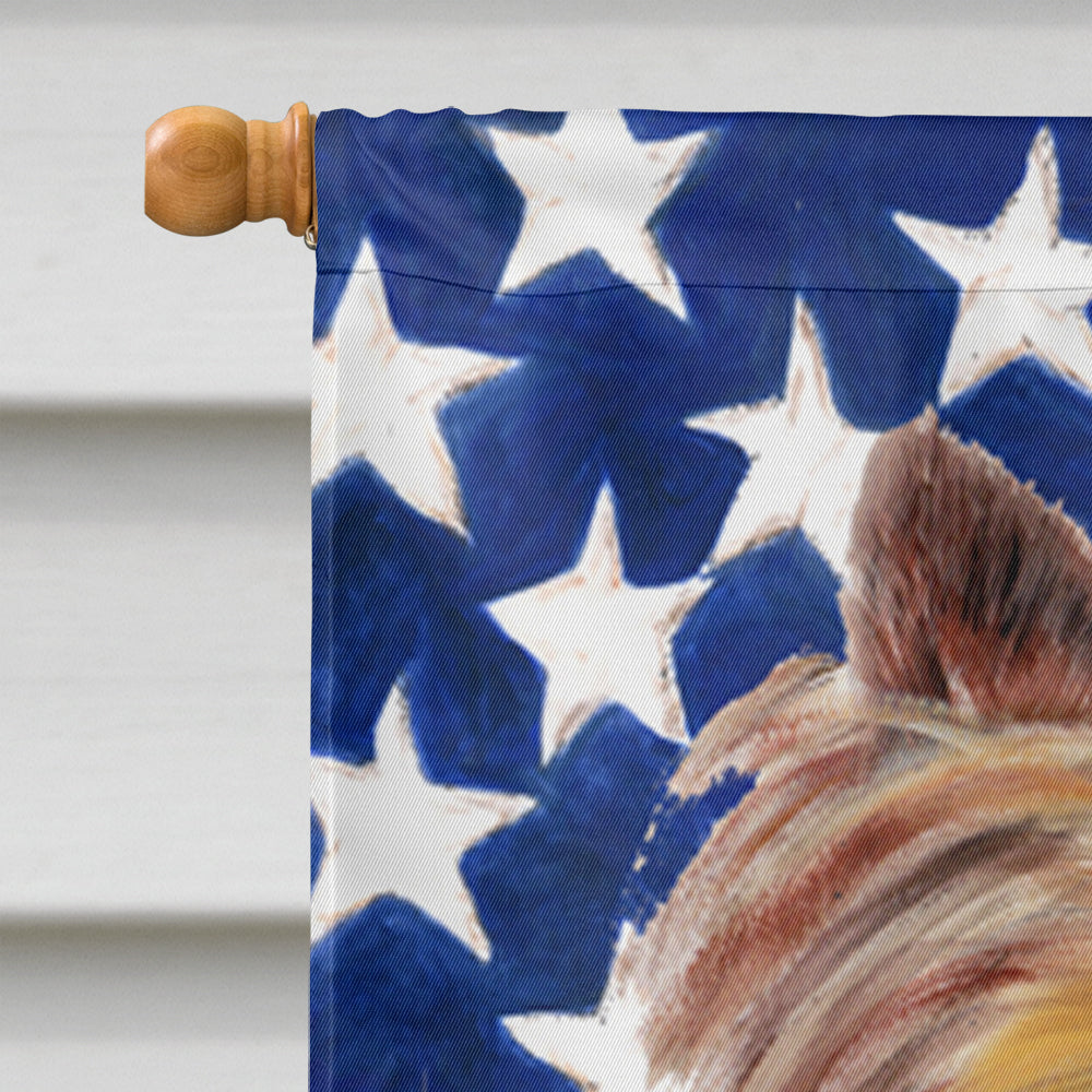 USA American Flag with Yorkie Flag Canvas House Size  the-store.com.